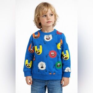 Stella McCartney Kids Monster Print Sweatshirt Blue Size 4 Designer Playful